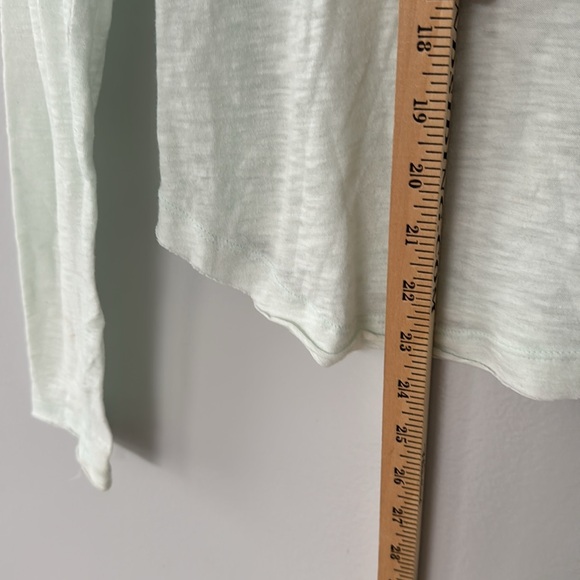 Free People We the Free Women's Long Sleeve Mock Neck Top Mint Green Cotton Top - Picture 6 of 8